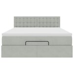 vidaXL Cadre de lit ottoman et matelas gris clair 140x190 velours