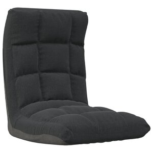 vidaXL Chaise pliable de sol Noir Tissu