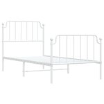 vidaXL Cadre de lit métal sans matelas avec pied de lit blanc 90x200cm