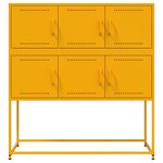 vidaXL Buffet jaune moutarde 100 5x39x107 cm acier