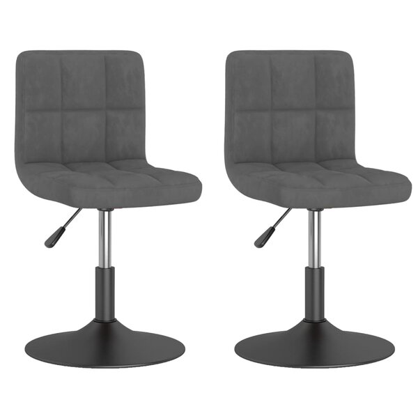 vidaXL Chaises pivotantes à manger lot de 2 gris foncé velours