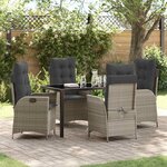 vidaXL Ensemble de salle à manger pour jardin 5 Pièces Gris clair