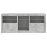 vidaXL Buffet avec lumières LED gris béton 181 5x37x67 cm