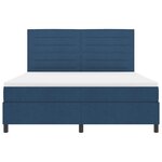 vidaXL Lit à ressorts avec matelas avec LED Bleu 180 x 200 cm tissu