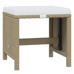 vidaXL Ensemble à dîner de jardin coussins 19 Pièces Beige Résine tressée