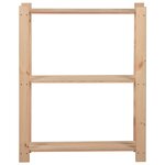 vidaXL Étagère de stockage 3 niveaux 60x28 5x90 cm Bois de pin massif