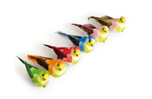 Oiseaux décoratifs mini (sur pince) 6 pièces
