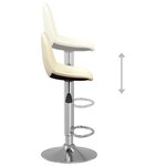vidaXL Tabourets de bar lot de 2 crème tissu