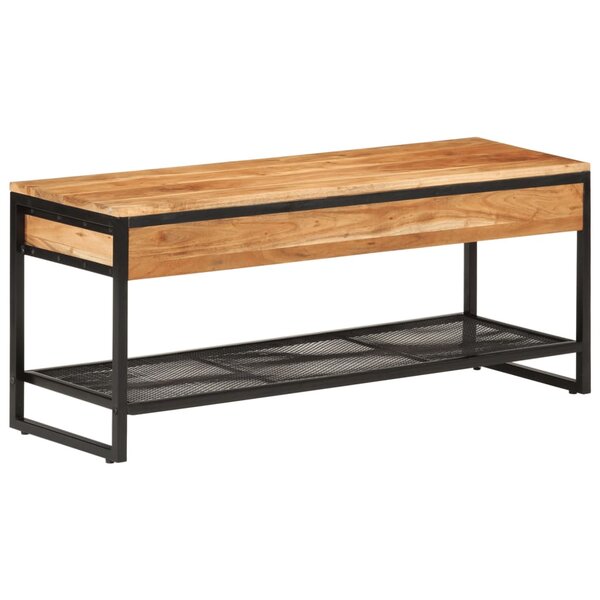 vidaXL Banc à chaussures 110x35x45 cm bois massif d'acacia et fer