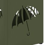 vidaXL Porte-parapluies Vert Olive Métal Moyen Incrustations Décoratives