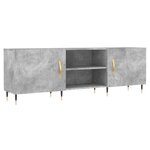 vidaXL Meuble TV gris béton 150x30x50 cm bois d'ingénierie