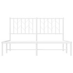vidaXL Cadre de lit métal sans matelas et tête de lit blanc 140x200 cm
