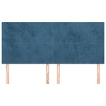 vidaXL Tête de lit Bleu foncé 160 x 5 x 118/128 cm Velours