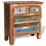 vidaXL Armoire avec 4 tiroirs Bois massif de récupération