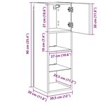 vidaXL Meuble TV mural Chêne noir 30 5 x 30 x 90 cm Bois d'ingénierie