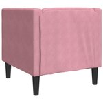 vidaXL Fauteuil Chesterfield rose velours