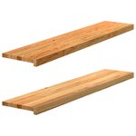 vidaXL Marches d'escalier 2 Pièces marron clair 120x25x2 cm chêne massif