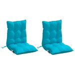 vidaXL Coussins de chaise à dossier bas lot de 2 turquoise