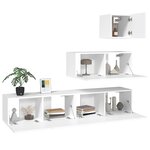 vidaXL Ensemble de meubles TV 4 Pièces Blanc Bois d'ingénierie