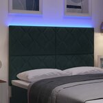 vidaXL Tête de lit LED Vert foncé 144 cm Velours