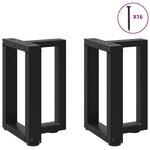 vidaXL Pieds de table basse en T  2 pièces  noir  28 x 25 x (42-43) cm  acier