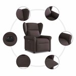 vidaXL Fauteuil inclinable électrique Marron foncé Tissu