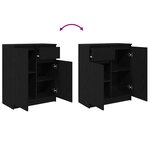 vidaXL Buffet avec tiroir chêne noir 71x35x84 cm bois d'ingénierie