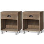 vidaXL Tables de chevet 2 Pièces marron bois massif