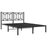 vidaXL Cadre de lit métal avec tête de lit noir 140x190 cm