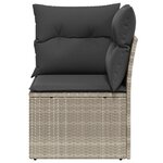 vidaXL Canapé d'angle de jardin et coussins gris clair résine tressée