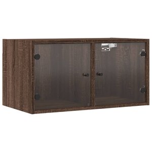 vidaXL Armoire murale avec portes en verre chêne marron 68 5x37x35 cm