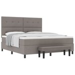 vidaXL Lit à ressorts avec tête de lit Taupe 180 x 200 cm tissu
