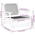 vidaXL Chaises de jardin avec table - Ensemble de 5 pièces en bois d'acacia massif noir