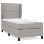 vidaXL Sommier à lattes de lit et matelas Gris clair 90x190 cm Tissu