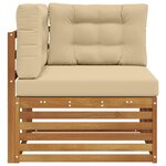 vidaXL Canapé d'angle extérieur Bois d'Acacia Massif Naturel