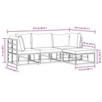 vidaXL Ensemble de canapé de jardin avec coussin 4 Pièces Noir Aluminium
