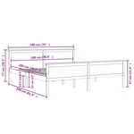vidaXL Cadre de lit Marron miel Bois de pin massif 180x200 cm