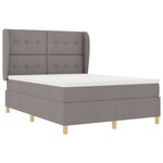 vidaXL Lit à ressorts avec matelas gris foncé 90x190 cm Taupe tissu