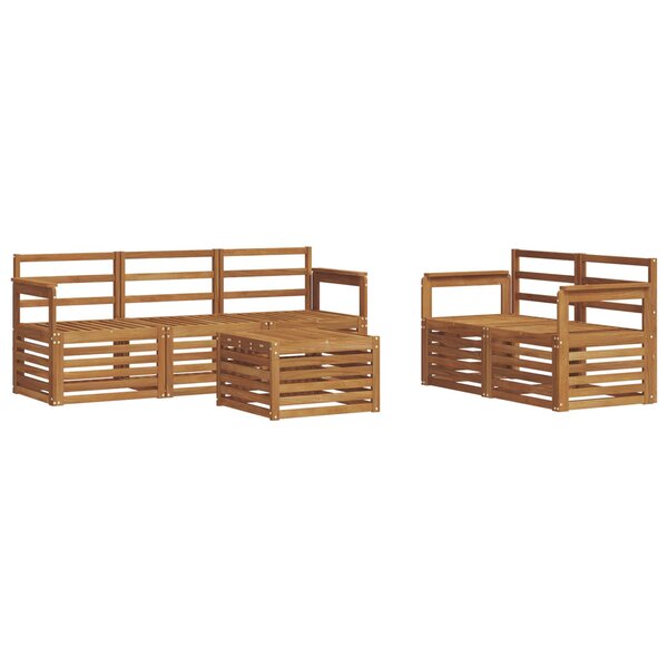 vidaXL Ensemble de canapés d'extérieur 6 pc Naturel