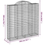 vidaXL Paniers à gabions arqués 9 Pièces 200x50x200/220 cm Fer galvanisé