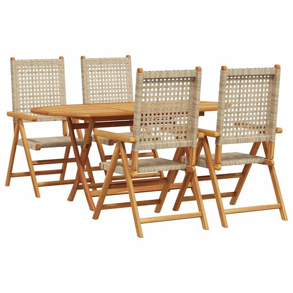 vidaXL Ensemble de salle à manger pour jardin 5 Pièces Beige
