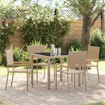 vidaXL Ensemble de salle à manger pour jardin 5 Pièces Beige