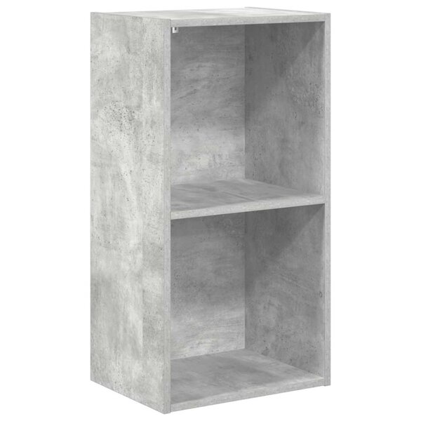 vidaXL Bibliothèque à 2 niveaux gris béton bois d'ingénierie