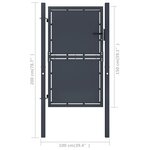 vidaXL Portail de jardin Acier 100x150 cm Anthracite