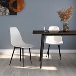 vidaXL Chaises à manger lot de 2 blanc PP