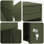 vidaXL Boîte de dépôt de colis Vert olive 41 x 38 x 103 cm Acier