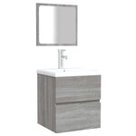 vidaXL Armoire de bain et miroir Sonoma gris Bois d'ingénierie