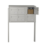 Bloc collectif leabox.com  3x2  grade 3  simple face  Extérieur  fixation sur pieds à sceller  Gris agate RAL 7038 finition brillante