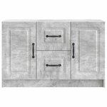 vidaXL Buffet Gris béton 89 x 34 5 x 57 cm Bois d'ingénierie