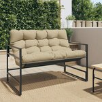 vidaXL Banc de jardin avec coussin taupe 113 cm acier